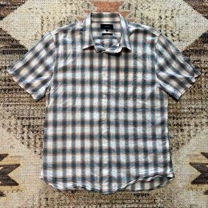 Vince Classic Shadow Short Sleeve Button Shirt Size Medium